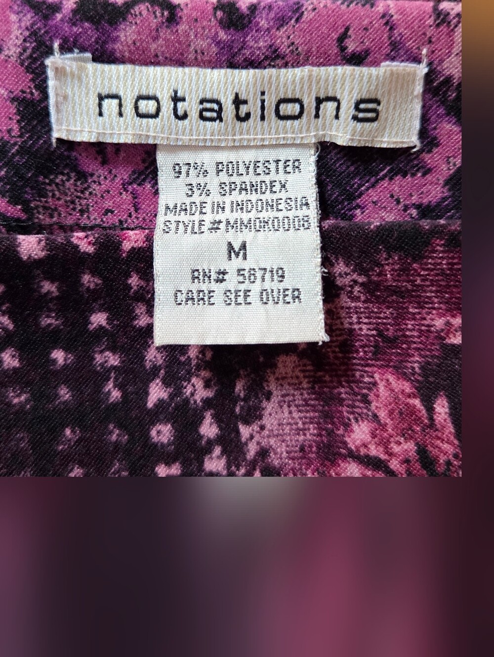 Vintage 90s Notations Patchwork Midi Skirt – Purple Floral & Plaid – Size M - Picture 3 of 8